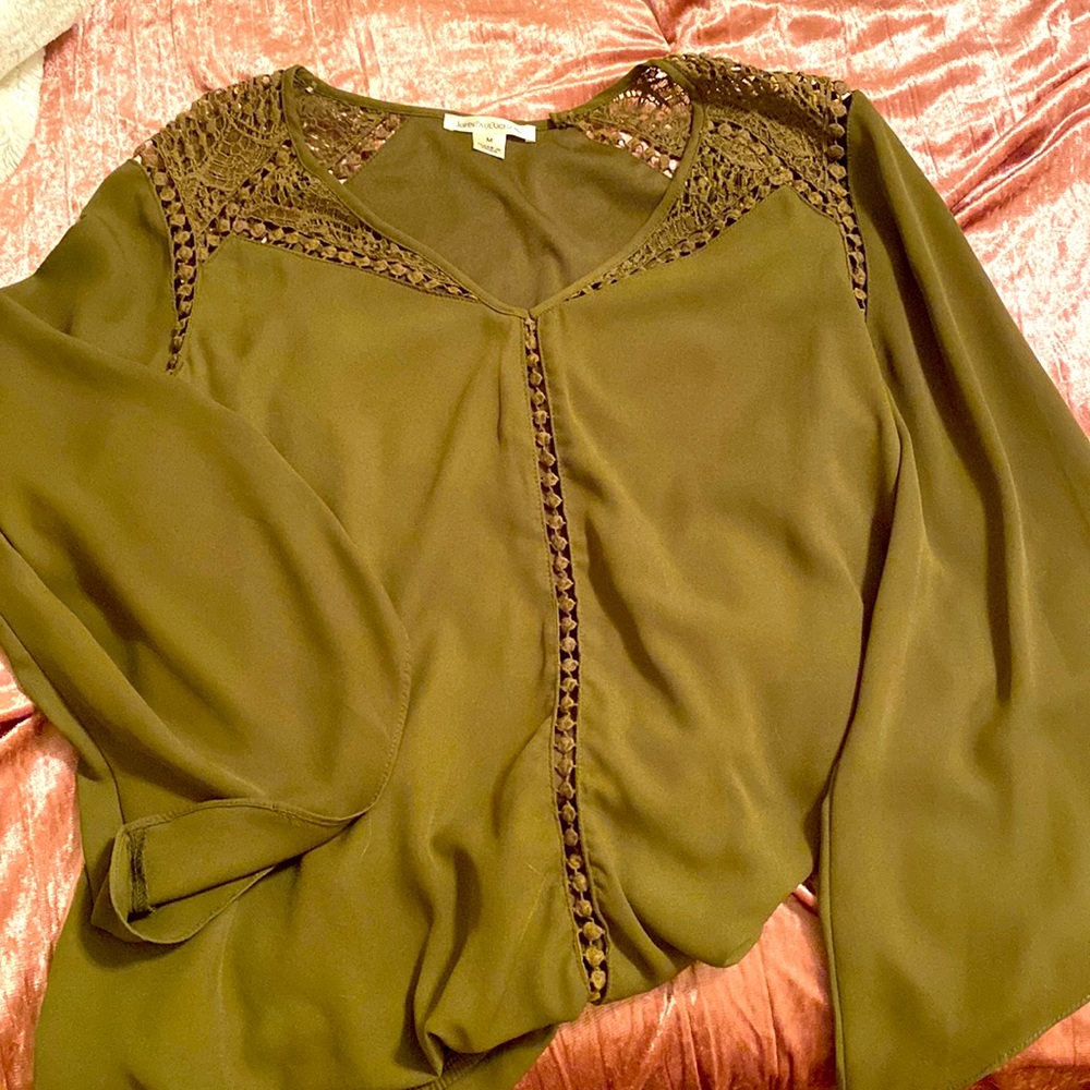 Blouse, olive, medium, johnpaulrichard